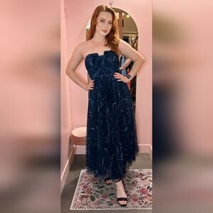 Hutch Strapless Navy Corset Dress